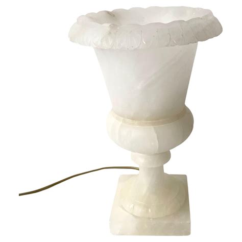 Elegant Alabaster Table Lamp in the Shape of a Classical Urn, Early ...