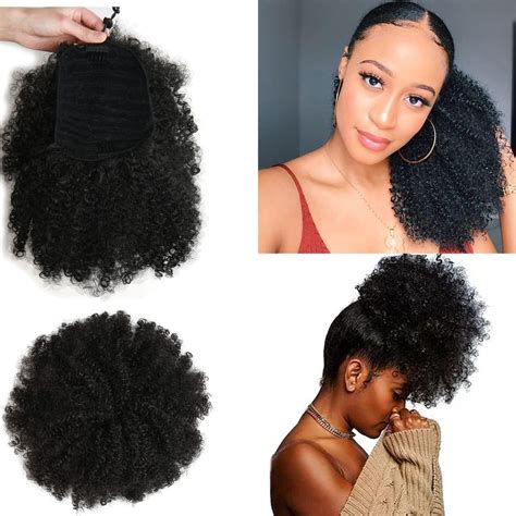 Amazon.com : Afro Puff kinky curly Drawstring Ponytail Extension for ...