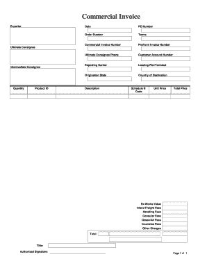 Fillable Online Commercial Invoice Number Fax Email Print - pdfFiller