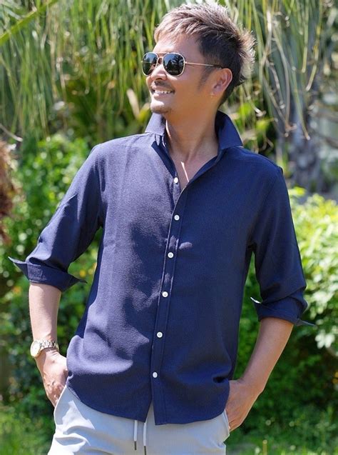 2025 夏 日本製 ☆ 国産 シアサッカー ホリゾンタルカラー シャツ 7分袖 メンズ 高品質 接触冷感 ひんやり 冷たい 通気性 薄手 ...