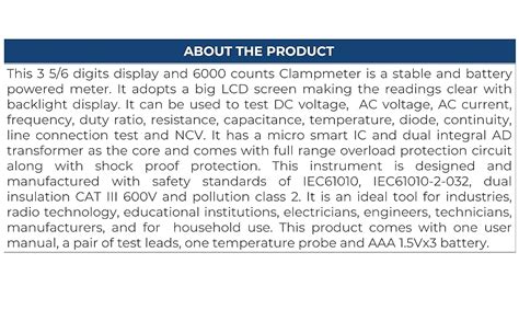 Beetech B-6013 600A AC Dual Reading True Rms Digital Clampmeter Digital ...