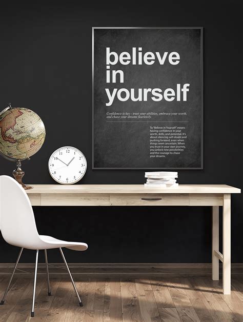Believe in Yourself Definition Print - Motivational Quote Wall Art ...