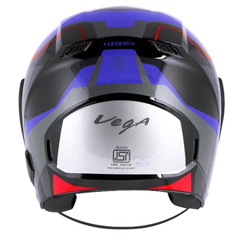 Vega Lark Legend Black Blue Helmet | Shop Helmets at BIKERSTORE.IN ...