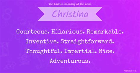 The hidden meaning of the name Christina | Namious