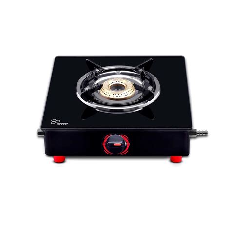 Surya Flame PNG Gas Stove Single Burner Glass Top with High Powered ...