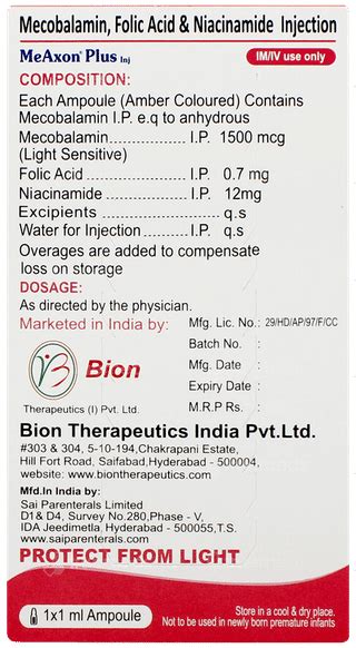 Meaxon Plus Injection 1 Ml - Uses, Side Effects, Dosage, Price | Truemeds