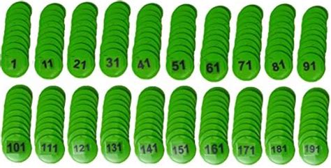 MOREL Plastic Token/Coins with Numeric Numbers 1 to 200, (Pack 1) 200 ...