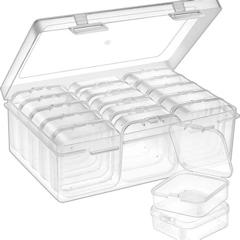 Supvox® 15 Pcs Transparent Jewelry Organizer Box Set, Plastic Storage ...