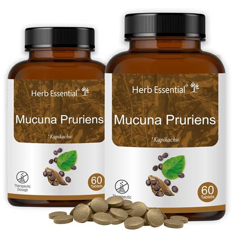 Herb Essential Mucuna Pruriens (Kapikachu | Tablet) 500 Mg, 120 Tablets ...
