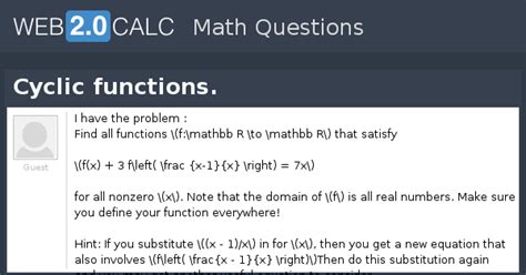 View question - Cyclic functions.