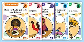 Table Manners Rules Display Posters SEN (teacher made)