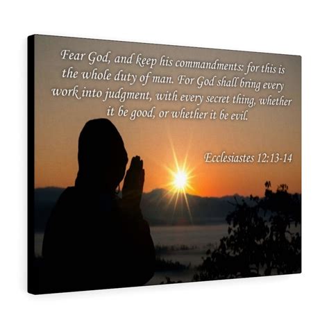 Scripture Walls Fear God Ecclesiastes 12:13-14 Bible Verse Canvas ...