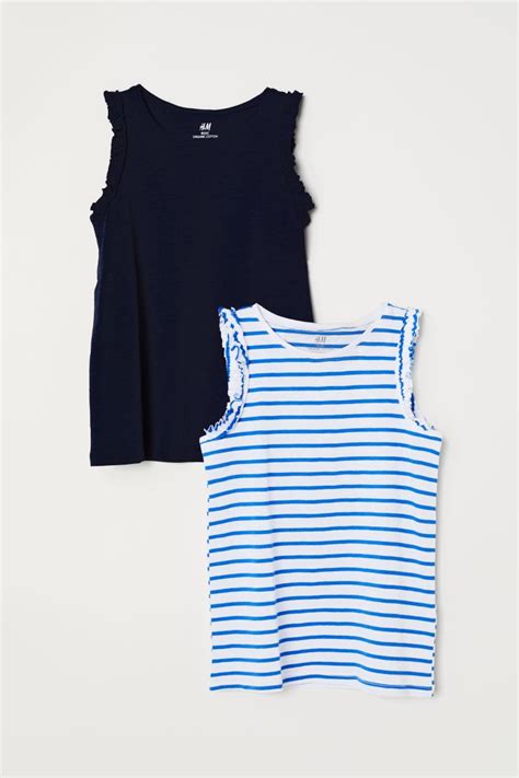 2-pack vest tops - Dark blue - Kids | H&M IN