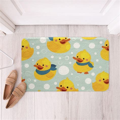 Cartoon Rubber Duck Area Rugs Kawaii Watercolor Yellow Ducks Carpet ...