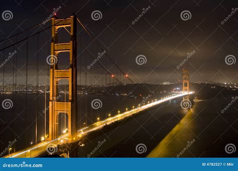 Golden Gate Bridge at Night Stock Image - Image of historic, landscape ...