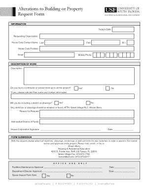 Fillable Online Alterations to Building or Property Form Fax Email ...