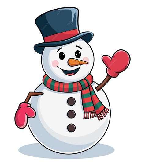 Cute christmas snowman clipart | Premium AI-generated vector