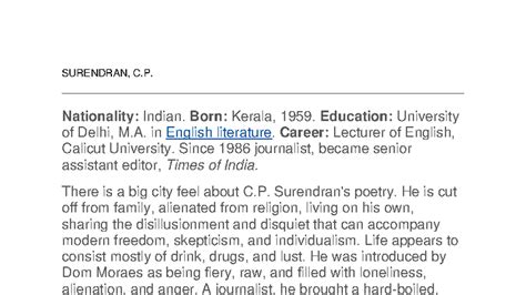 At the Family Court - C.P. Surendran's Poetic Exploration of Modern ...