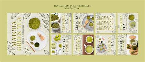 Matcha tea drink instagram posts | Free PSD