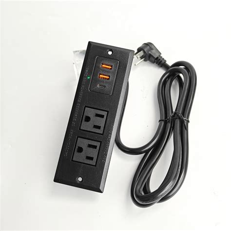 Recessed Desk Power Strip Bar with USB Ports – Ideal for Home Office o ...