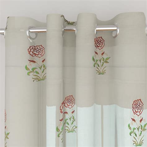 Buy My Room Set of 2 Embroidered Sheer Window Curtains from Home Centre ...