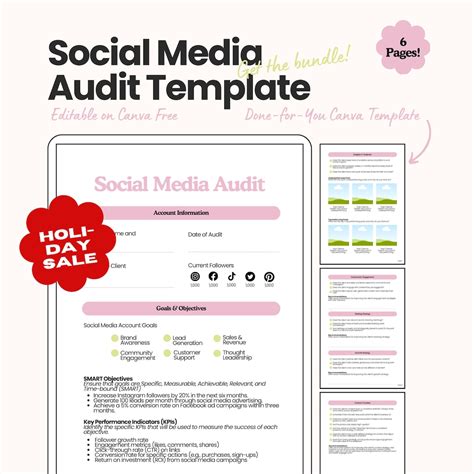 Social Media Audit Template Social Media Manager Social Analytics Audit ...