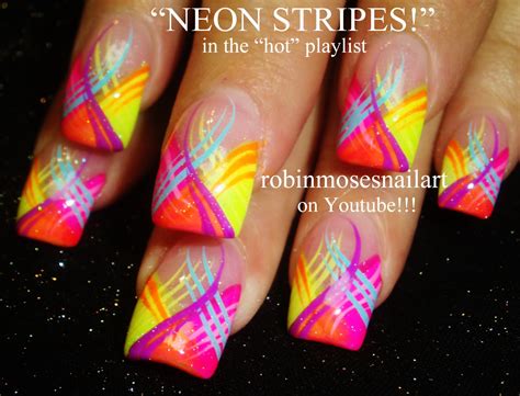 Nail Art by Robin Moses: "nail art" "cutest nails ever" "neon stripe ...