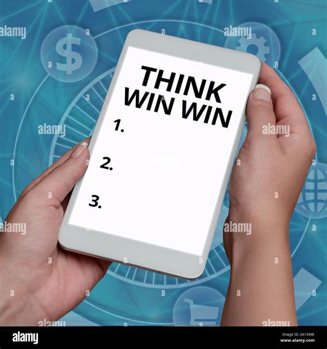 Text showing inspiration Think Win Win. Business concept Business ...