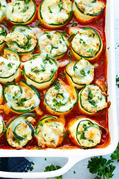 Zucchini Lasagna Roll Ups   Keto, Low Carb