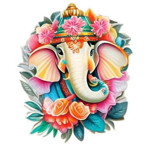 Lord Ganesh Bhagwaan Hindu God Creative Flower Splash Chaturthi, Lord ...