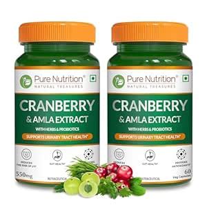 Pure Nutrition Cranberry & Amla Extract with 3 Billion CFU Probiotics ...