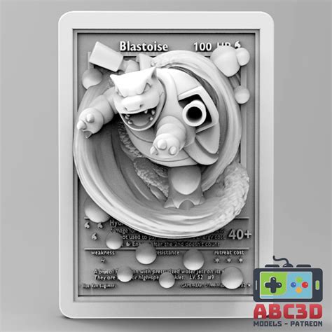 Fichier STL CHARIZARD, BLASTOISE, VENUSAUR, BIG THREE 3D POKEMON CARDS ...