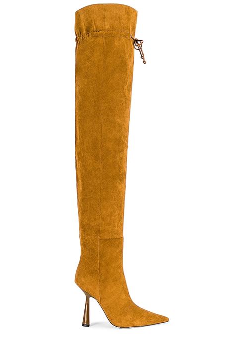 Good American Carla Over the Knee Boot in Tobacco01 | REVOLVE