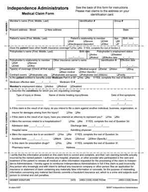 Medical Claim Form - Blank Fillable Template | Fill Out, Print ...