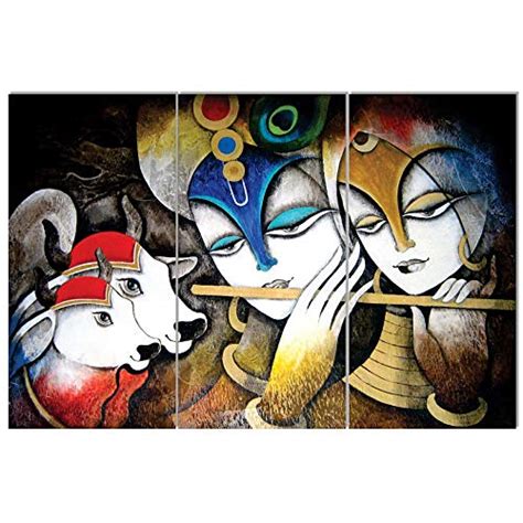 nish! Radha Krishna Multi Panel Wall Art #001 (MDF - Semi Gloss Finish ...