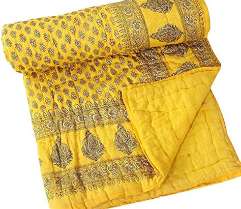 Buy Guni Floral Print Jaipuri Cotton Double Razai Rajasthani ...