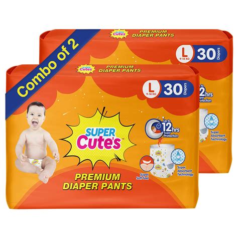 Buy Super Cute's Premium Baby Diapers L Size, 60 Count, Super Soft and ...