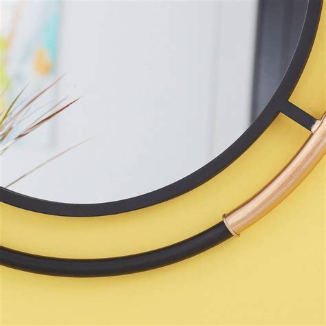 Buy Medium Round Black & Gold Modern Accent Mirror (24 in. Diameter ...