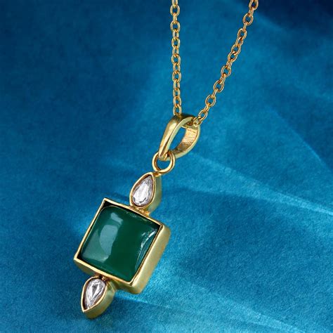 92.5 Silver Serene Green Onyx Necklace – Unniyarcha
