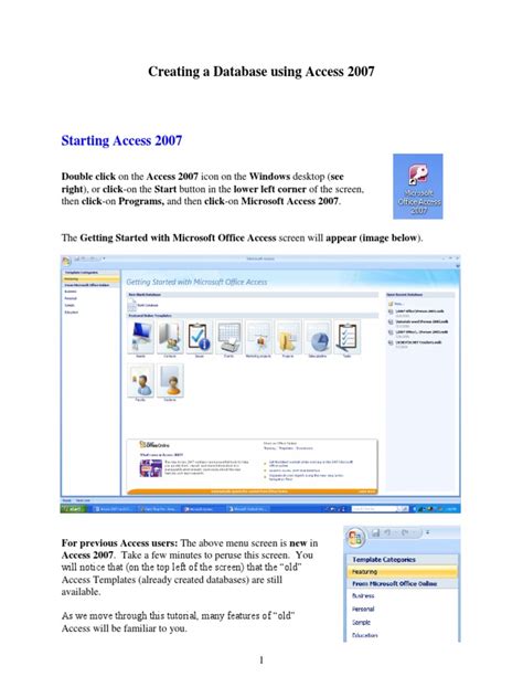 Microsoft Access 2007 Tutorial 的图像结果