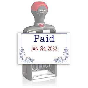 Heavy Duty Style Office Date Stamp with Paid - Self Inking Dater ...