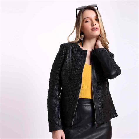 Saint Oaklynn Women Black Leather Quilted Jackets – SaintG India