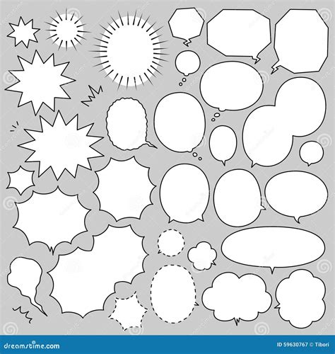 Speech Bubbles Manga Set Stock Vector - Image: 59630767