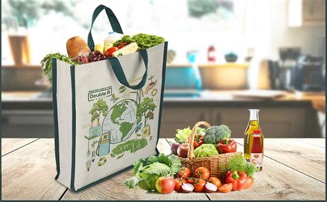 DOUBLE R BAGS Big Eco Cotton Canvas Shopping Bags for Carry Milk ...
