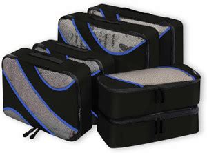 BAGAIL Nylon Packing Cubes Set Travel Garment Storage Bag Clothes Bag 3 ...