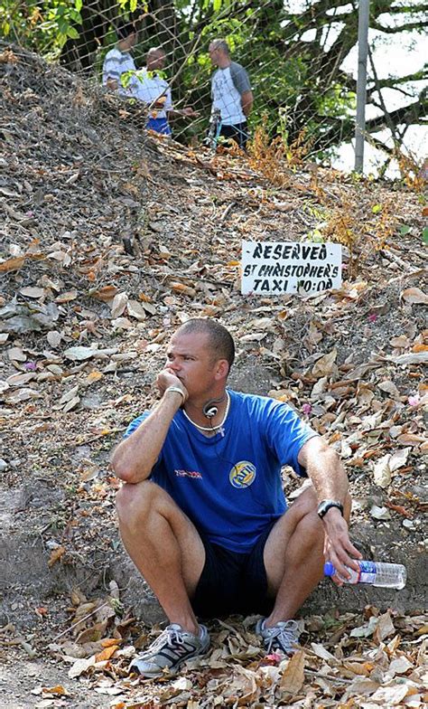 Charl Langeveldt sits in the car park outside the Hilton Hotel after a ...