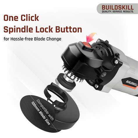 Buildskill 850W Angle Grinder With 11000 RPM (100mm)