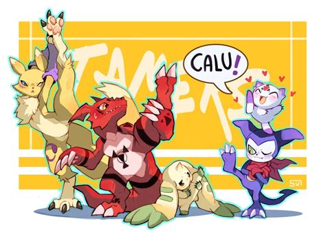 renamon, terriermon, guilmon, impmon, and culumon (digimon and 1 more ...