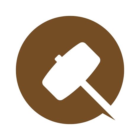 Flaches Design des Hammer-Symbol-Logos | Premium Vektor