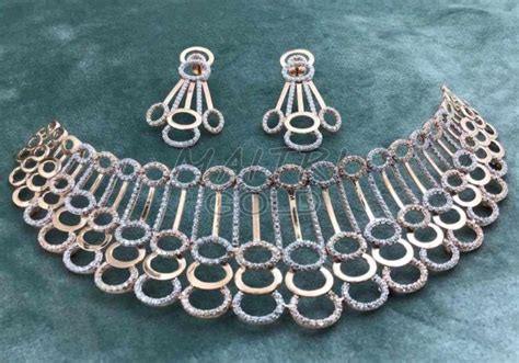 Ladies Designer Rose Gold Choker Necklace Sets Manufacturer, Supplier ...
